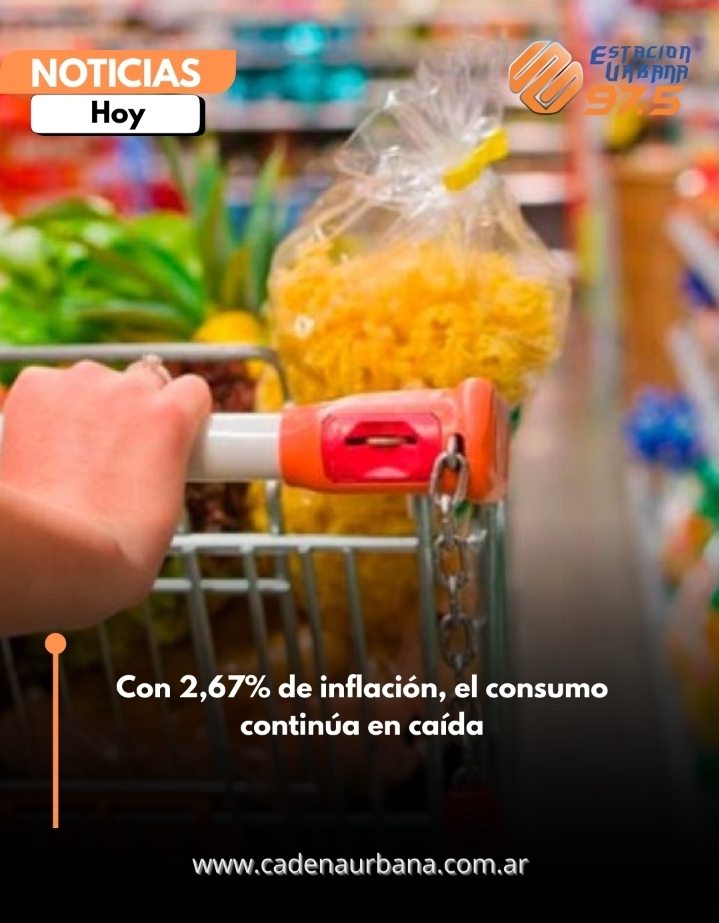 Con 2,67% de inflación, el consumo continúa en caída