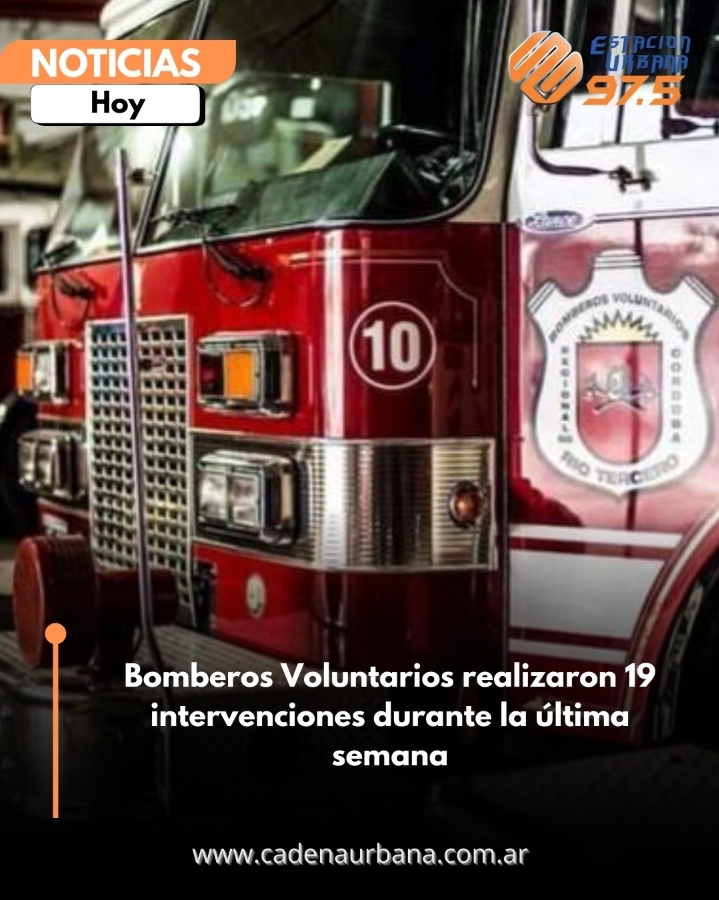 Bomberos Voluntarios realizaron 19 intervenciones durante la última semana