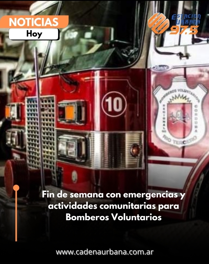 Fin de semana con emergencias y actividades comunitarias para Bomberos Voluntarios