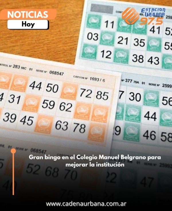 Gran bingo en el Colegio Manuel Belgrano para mejorar la instituci&oacute;n
