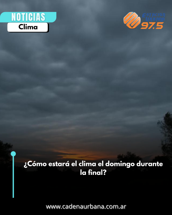 &iquest;C&oacute;mo estar&aacute; el clima el domingo durante la final?