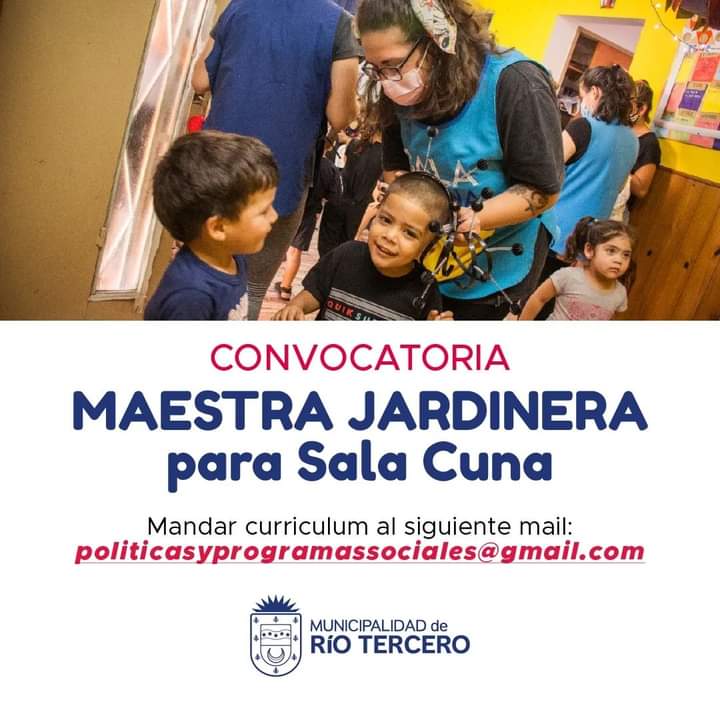 CONVOCATORIA PARA MAESTRA JARDINERA