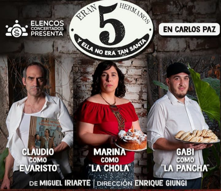 LA OBRA *ERAN 5 HERMANOS Y ELLA NO ERA TAN SANTA* COMPITE POR EL PREMIO CARLOS  DE LA GENTE