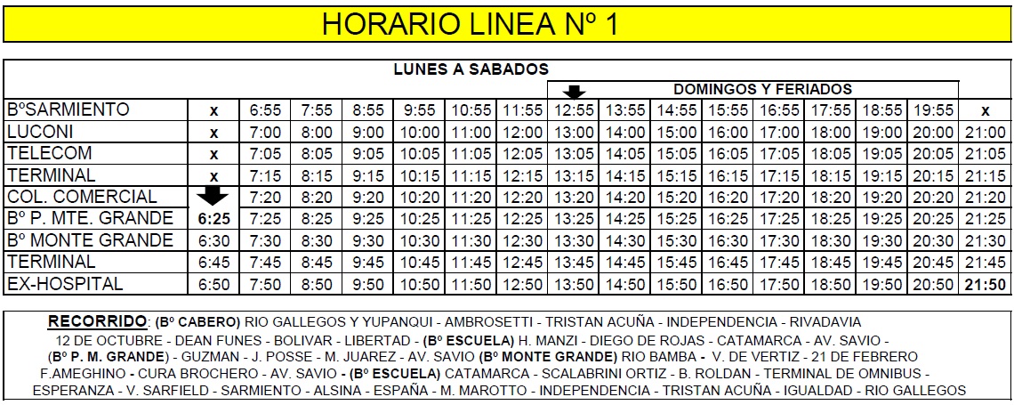 NUEVOS HORARIOS DE RIO BUS A PARTIR DEL 2 DE ENERO 