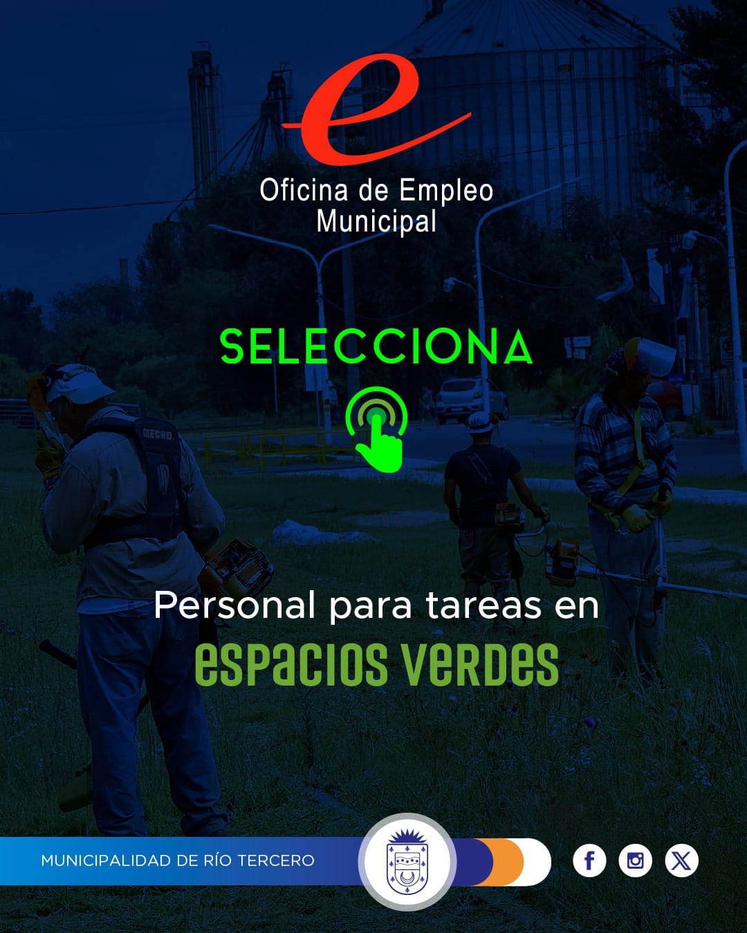 Desde el municipio seleccionan personal para el área de espacios verdes