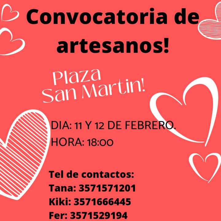 CONVOCAN A ARTESANOS PARA SUMARSE A LA FERIA DEL D&Iacute;A DE LOS ENAMORADOS