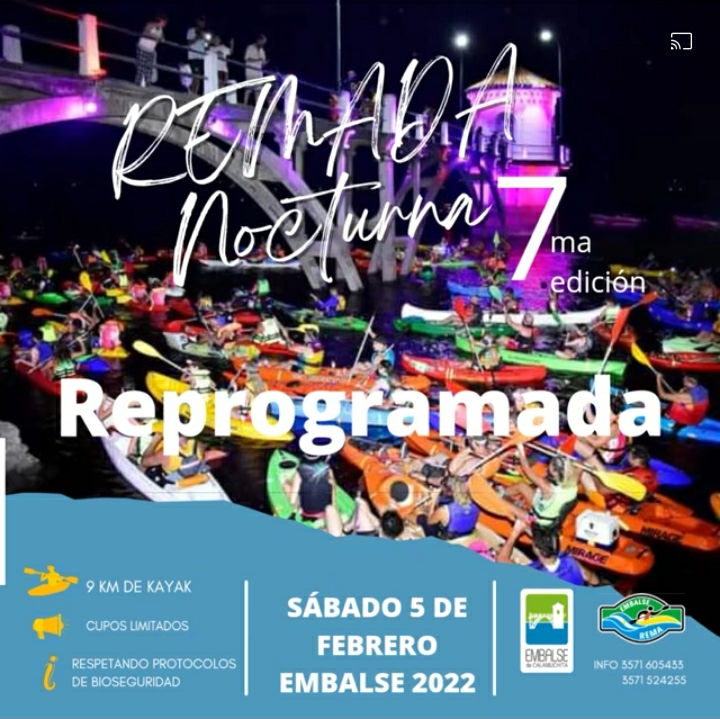 EMBALSE: LA 7MA EDICI&Oacute;N DE LA REMADA NOCTURNA SE REPROGRAMA PARA EL 12 DE FEBRERO.