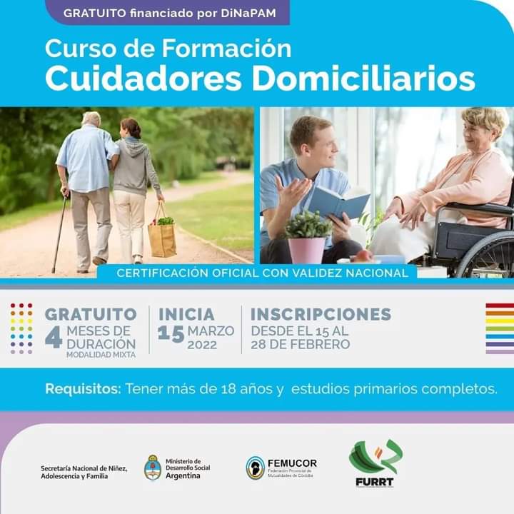 CURSO DE FORMACI&Oacute;N DE CUIDADORES DOMICILIARIOS