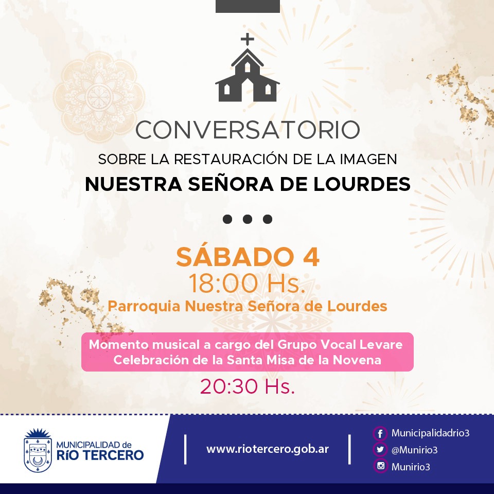 SE REALIZAR&Aacute; EL S&Aacute;BADO 4 UN CONVERSATORIO DE LA IMAGEN DE NUESTRA SE&Ntilde;ORA DE LOURDES
