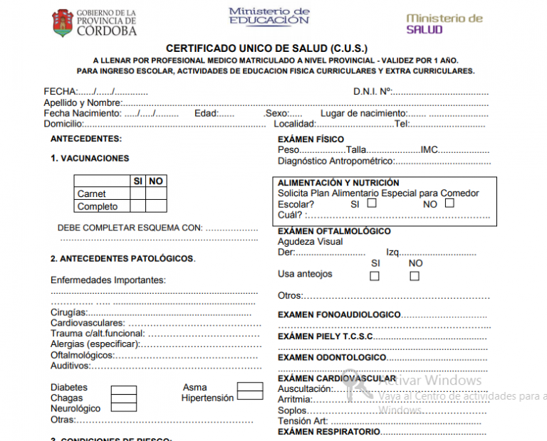 A PARTIR DEL LUNES EL HOSPITAL REALIZAR&Aacute; LOS CONTROLES PARA EL CERTIFICADO ESCOLAR