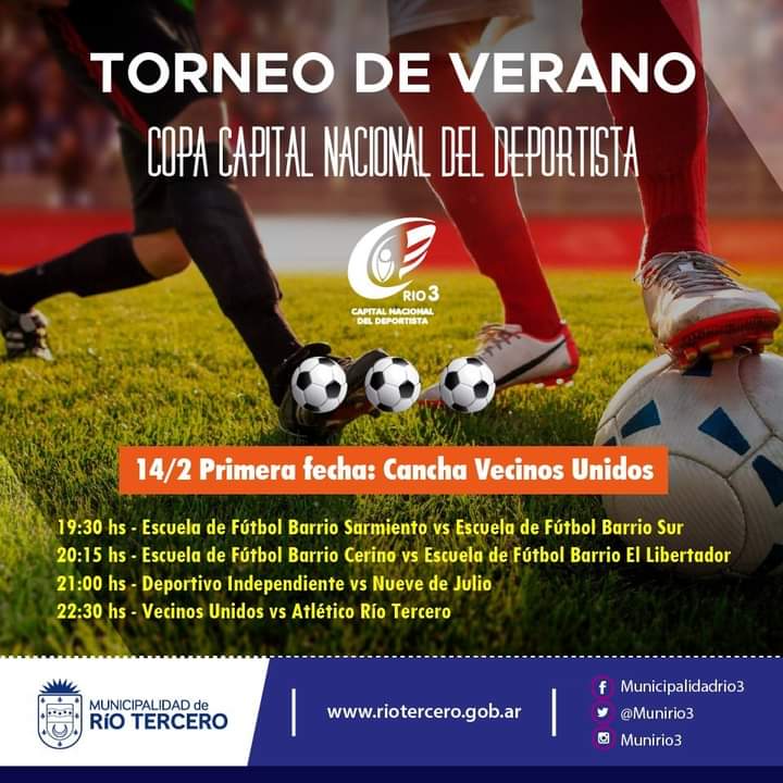 COMIENZA HOY EL TORNEO DE VERANO *COPA CAPITAL NACIONAL DEL DEPORTISTA*