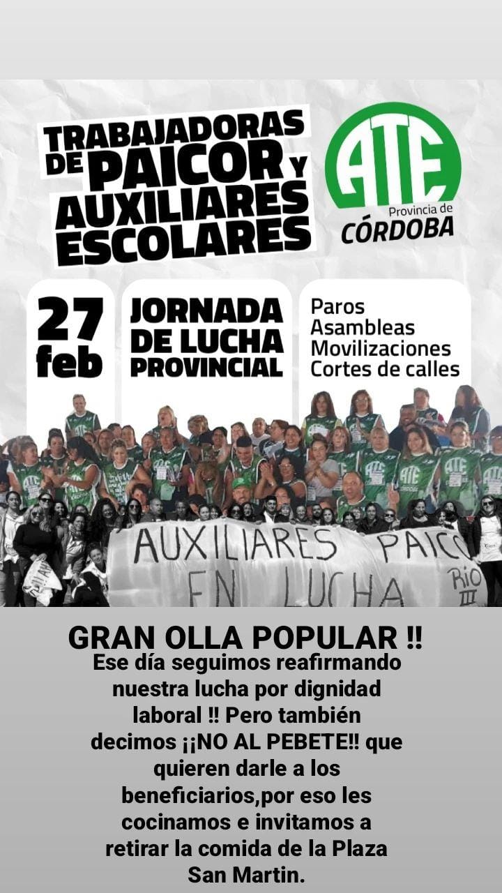 AUXILIARES DE PAICOR TENDR&Aacute;N UNA JORNADA DE LUCHA EL PR&Oacute;XIMO LUNES