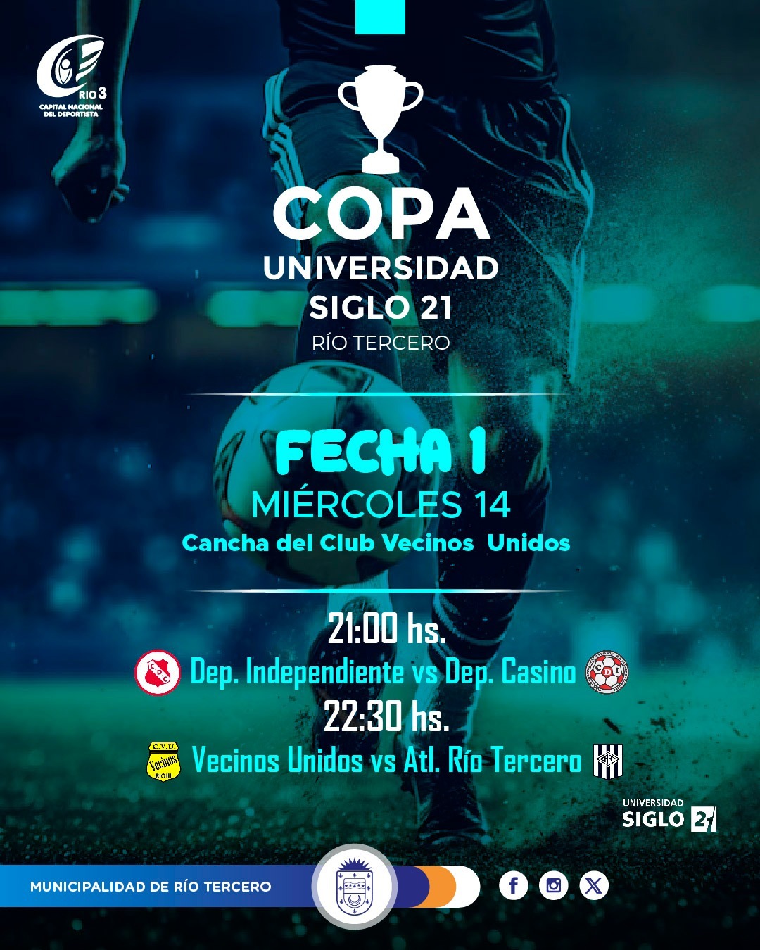 COMIENZA LA COPA UNIVERSIDAD SIGLO 21 - R&Iacute;O TERCERO