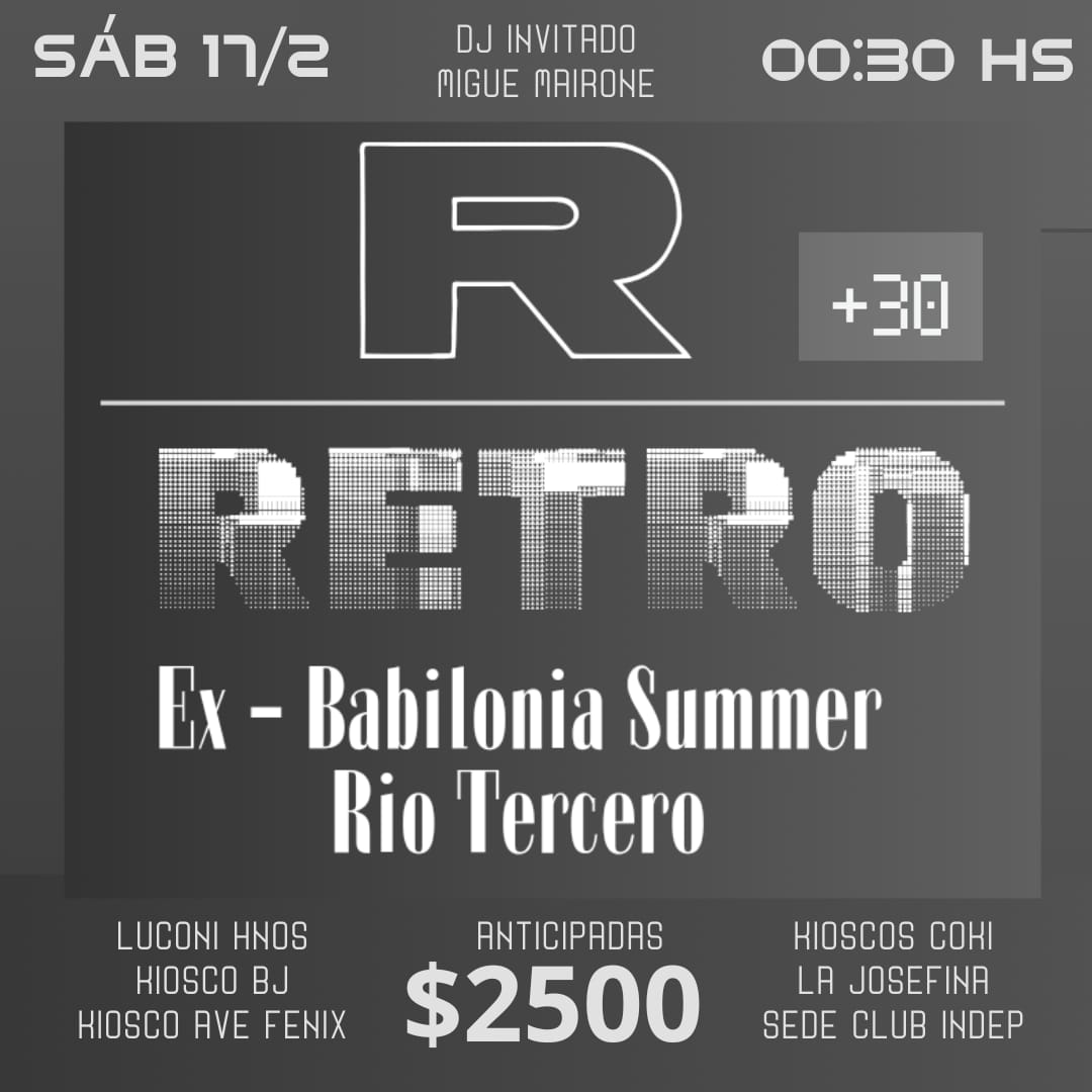 GRAN FIESTA RETRO AL AIRE LIBRE ESTE S&Aacute;BADO EN CLUB INDEPENDIENTE