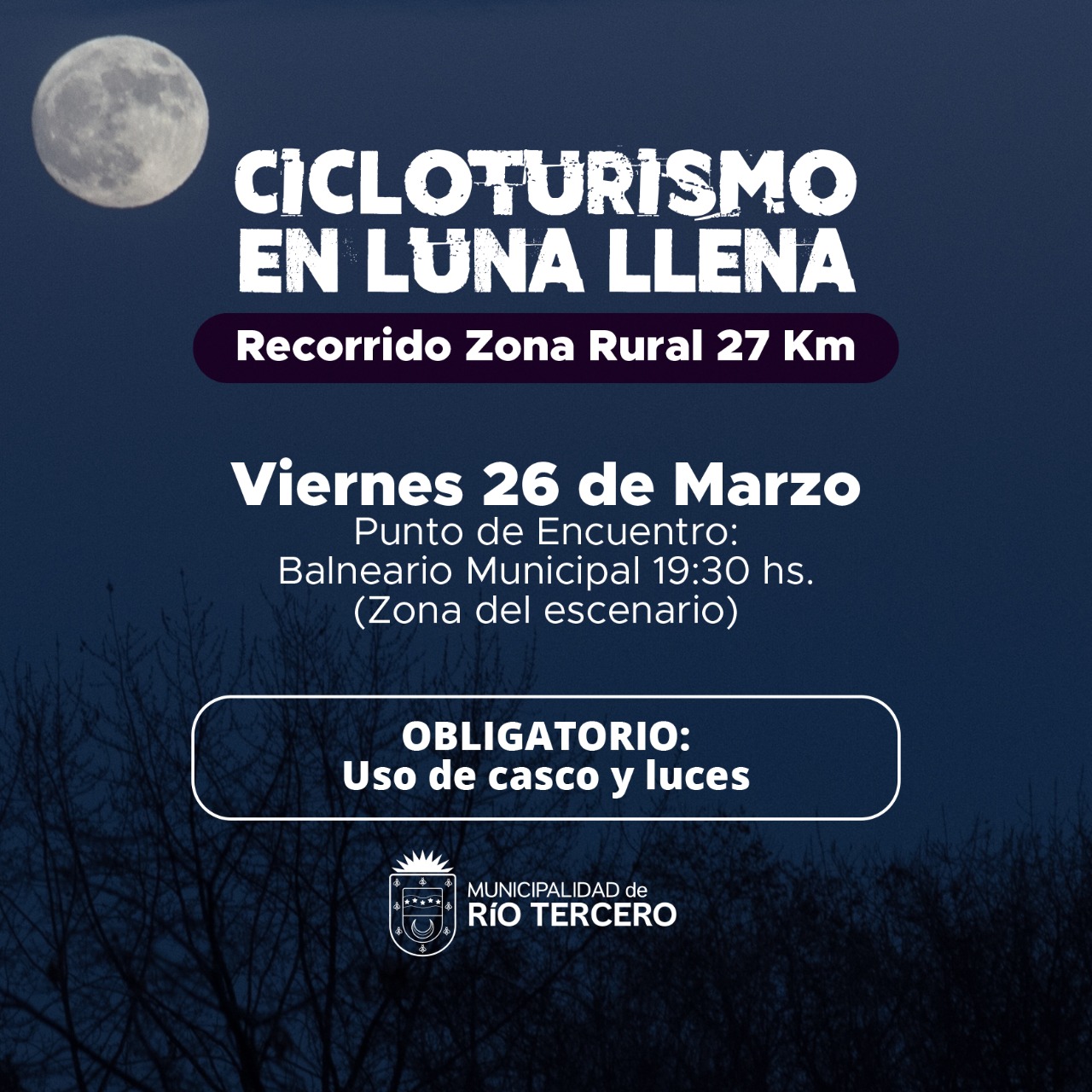 Este viernes se realizar&aacute; en el Balneario el "Cicloturismo en luna llena"