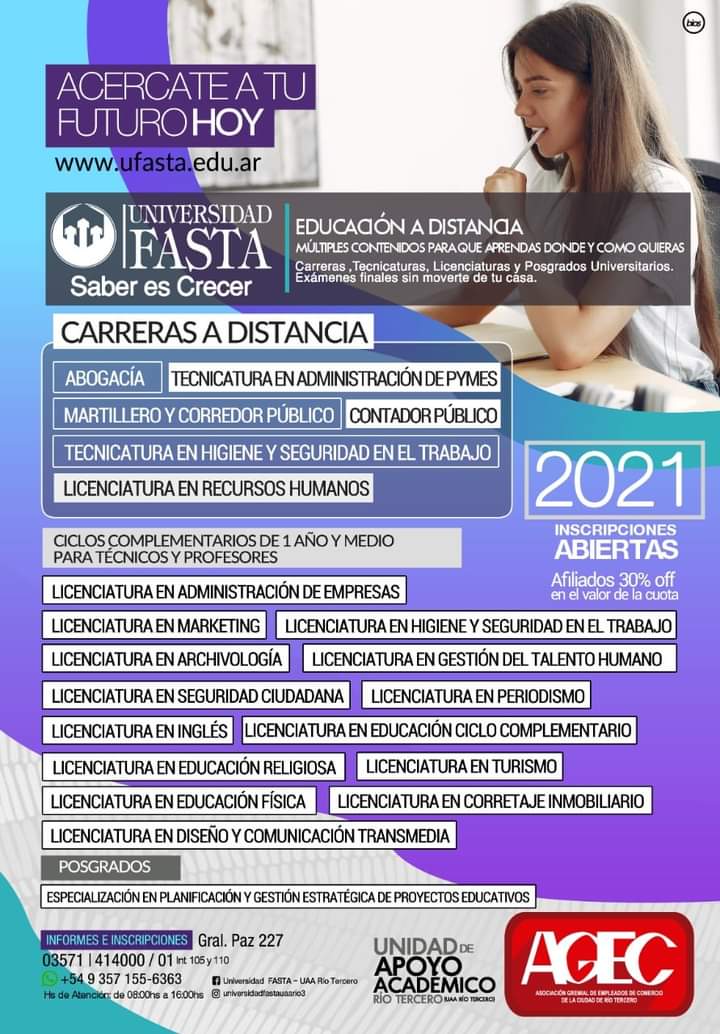 AGEC OFRECE DIFERENTES CURSOS Y CARRERAS