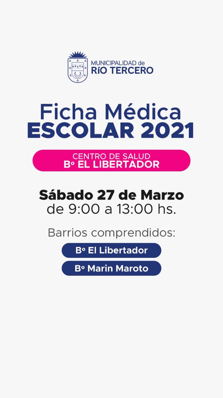 CONTROL DE INTEGRAL DE SALUD Y FICHA M&Eacute;DICA ESCOLAR EN BARRIO EL LIBERTADOR