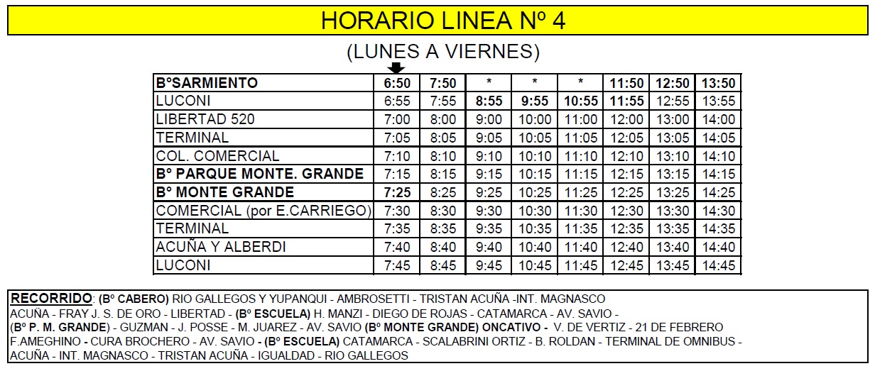 RIO BUS REINCORPORA LA LINEA 4