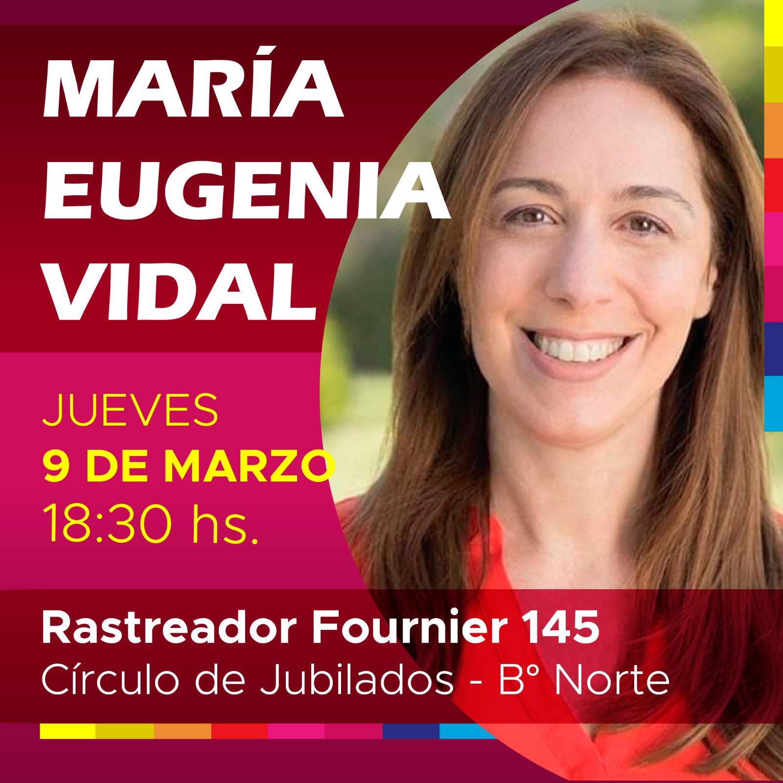 MAR&Iacute;A EUGENIA VIDAL VISITAR&Aacute; HOY R&Iacute;O TERCERO 