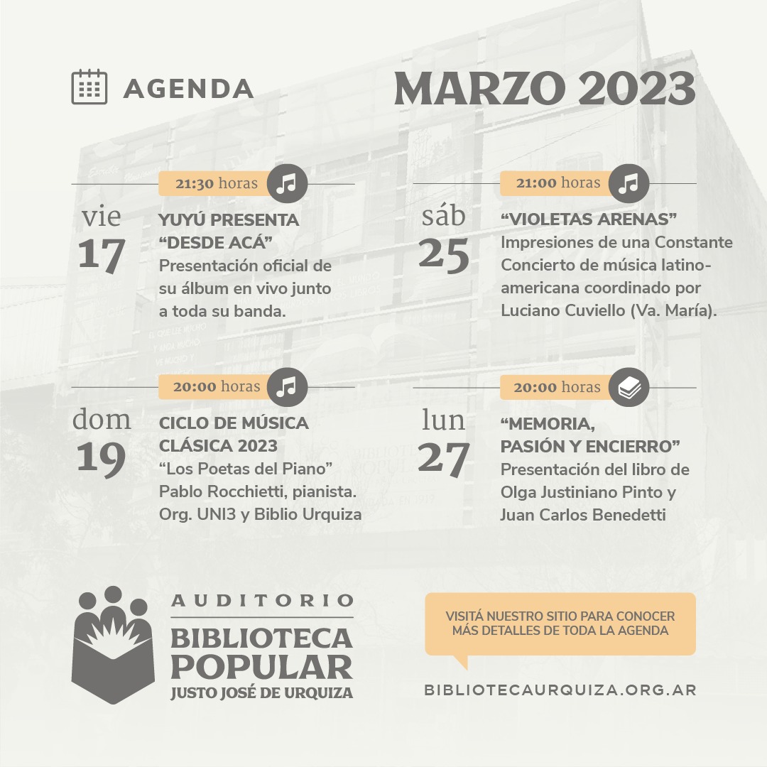 VIVIANA RAED HABL&Oacute; DE LAS ACTIVIDADES DE MARZO EN EL AUDITORIO Y SALA DE LECTURA