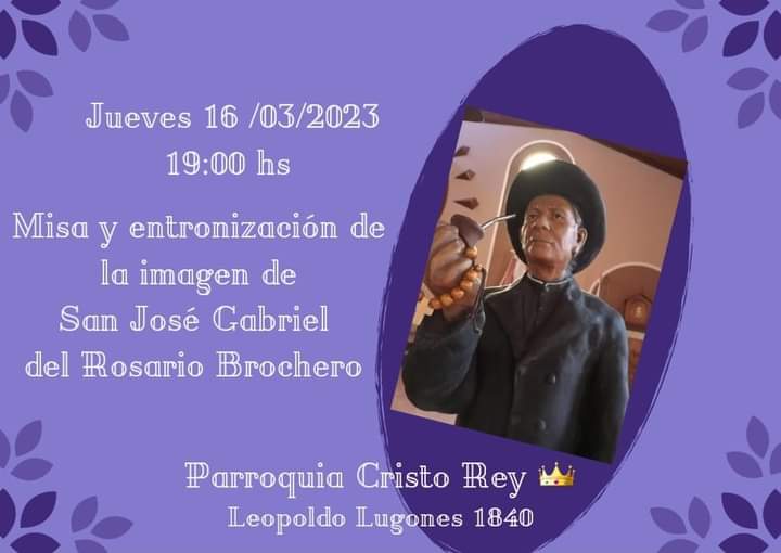 ENTRONIZAN HOY LA IMAGEN DEL CURA BROCHERO EN LA PARROQUIA CRISTO REY