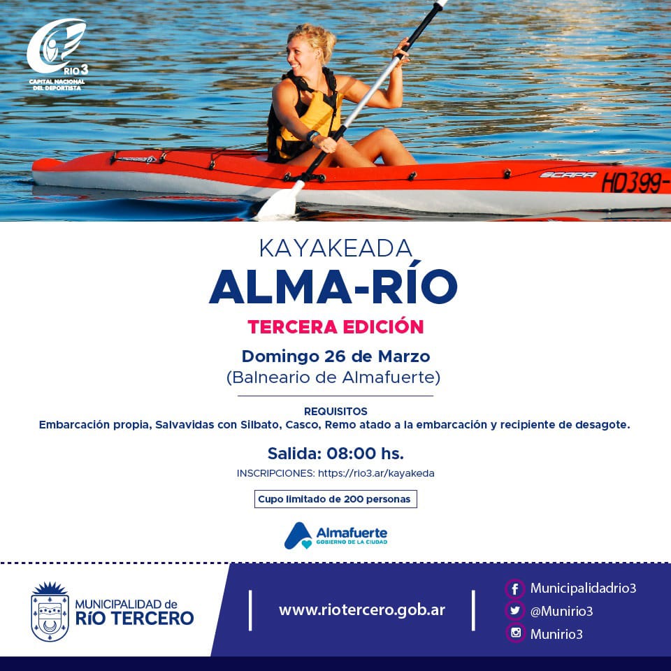 EST&Aacute;N ABIERTAS LAS INSCRIPCIONES PARA LA KAYAKEADA ALMA-R&Iacute;O - TERCERA EDICI&Oacute;N