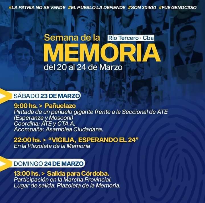 Jorge Martino: convocamos a todos a las actividades por el D&iacute;a de la Memoria en defensa de los derechos y la democracia