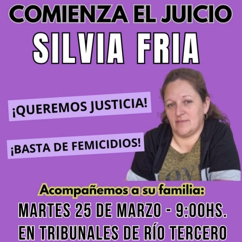 Comienza el juicio por Silvia Fría: el primer proceso por femicidio en Río Tercero