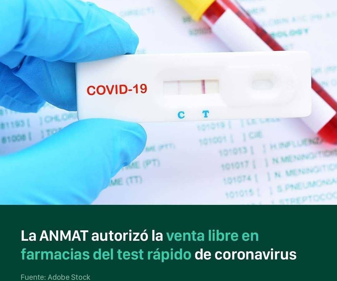 La ANMAT autoriz&oacute; la venta libre en farmacias del test r&aacute;pido de Coronavirus 
