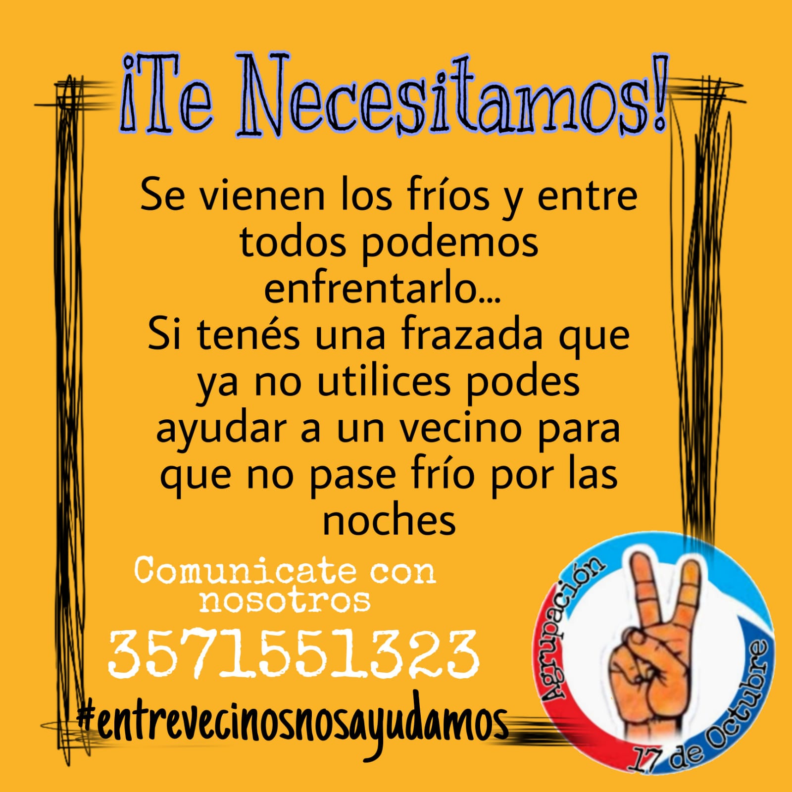 LA AGRUPACI&Oacute;N 17 DE OCTUBRE REALIZA LA CAMPA&Ntilde;A DE LA FRAZADA