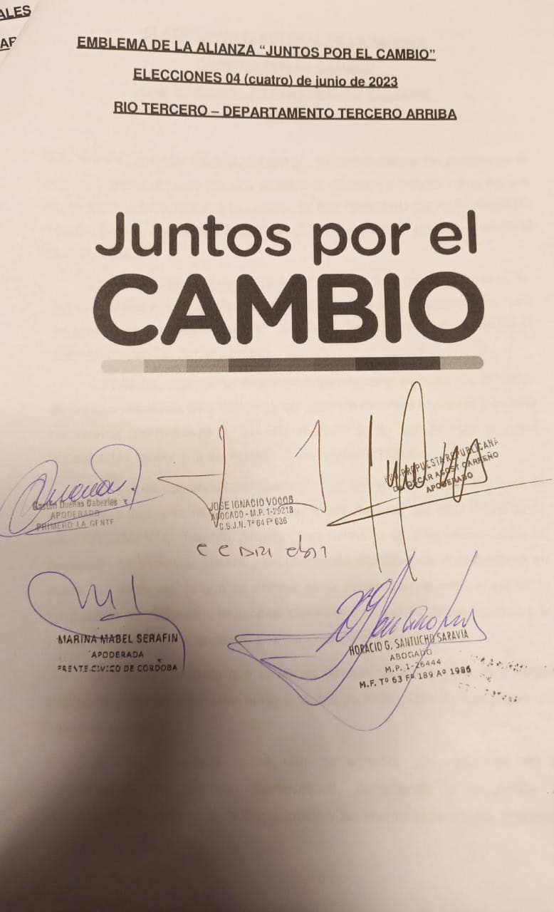 Se constituy&oacute; Juntos por el cambio R&iacute;o Tercero