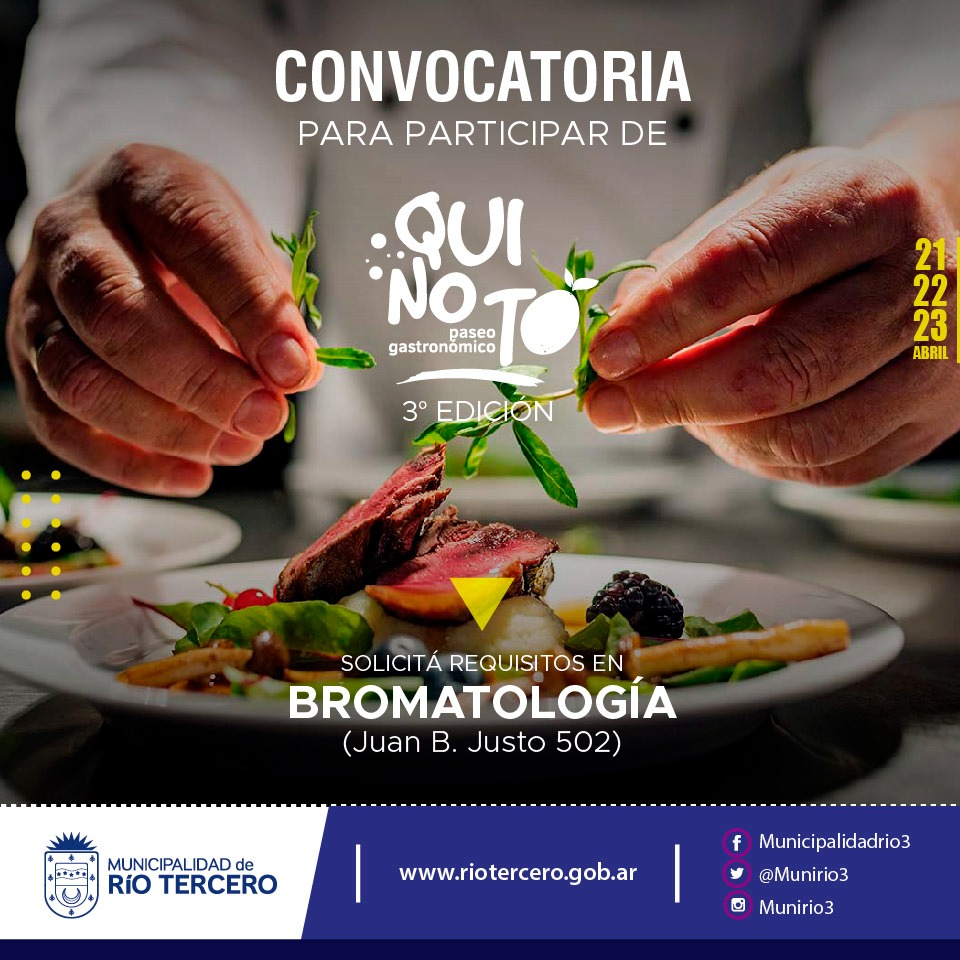 ESTA ABIERTA LA CONVOCATORIA A GASTRON&Oacute;MICOS PARA FORMAR PARTE DEL PASEO GASTRON&Oacute;MICO *QUINOTO*