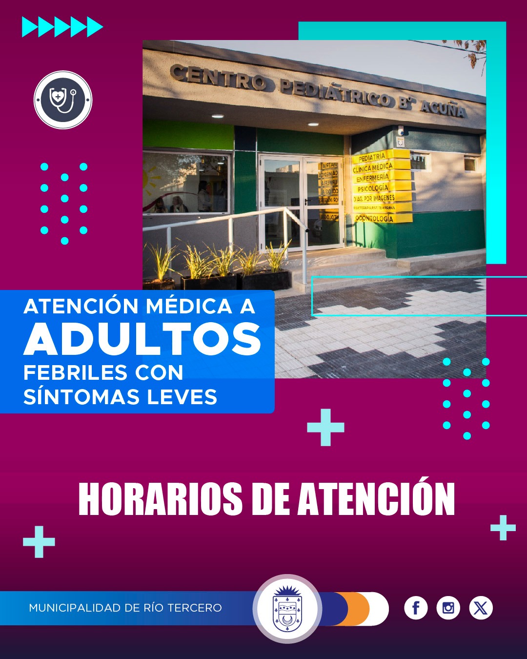Horarios de atención en clínica médica para adultos en el Centro pediátrico ??  