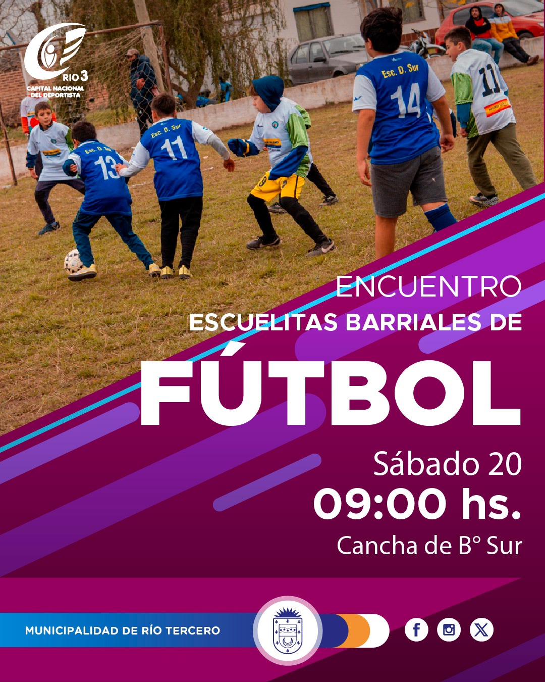 Mañana sábado se realizará un nuevo encuentro de las escuelitas barriales de futbol 