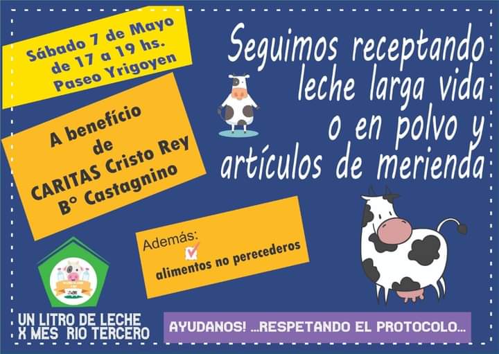 UN LITRO DE LECHE POR MES COLABORA ESTE MES CON C&Aacute;RITAS CRISTO REY