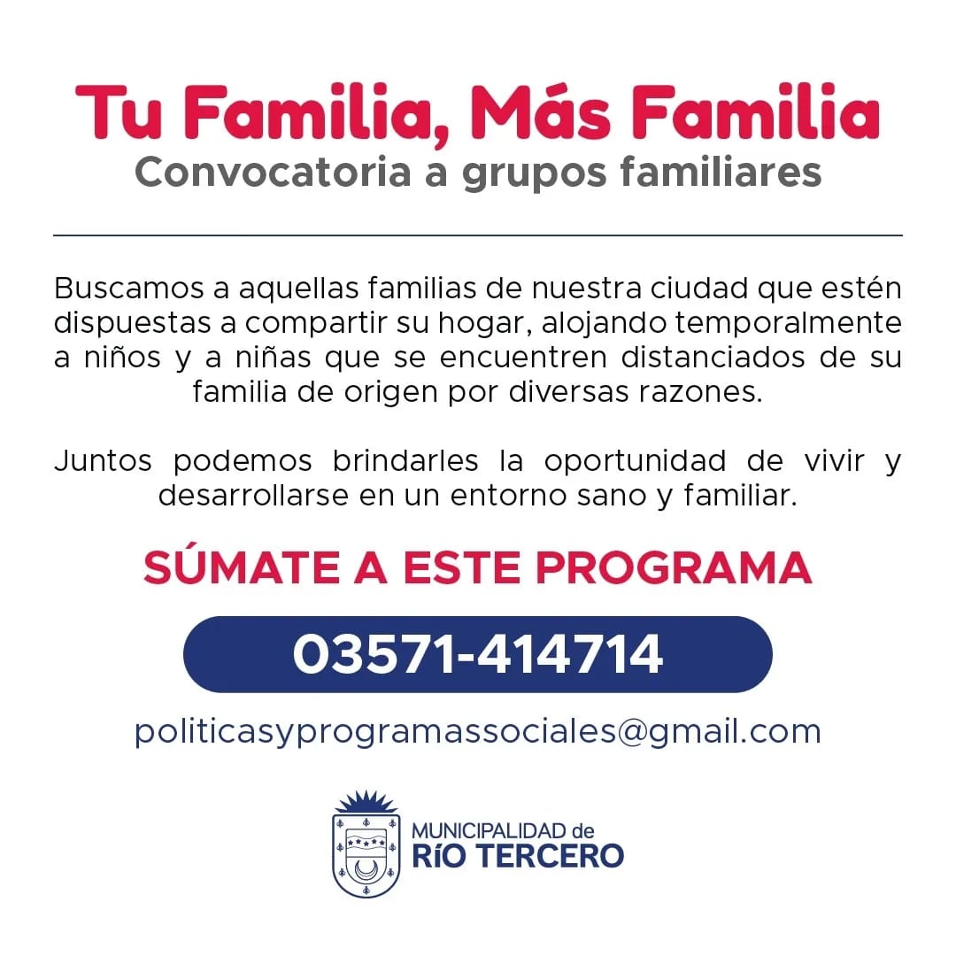 TU FAMILIA: M&Aacute;S FAMILIAS, UN ESPACIO DE CONTENCI&Oacute;N Y AMOR PARA NI&Ntilde;AS Y NI&Ntilde;OS