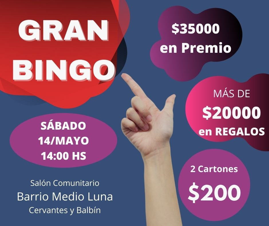 BARRIO MEDIA LUNA REALIZA UN BINGO PARA MEJORAR EL SAL&Oacute;N COMUNITARIO 