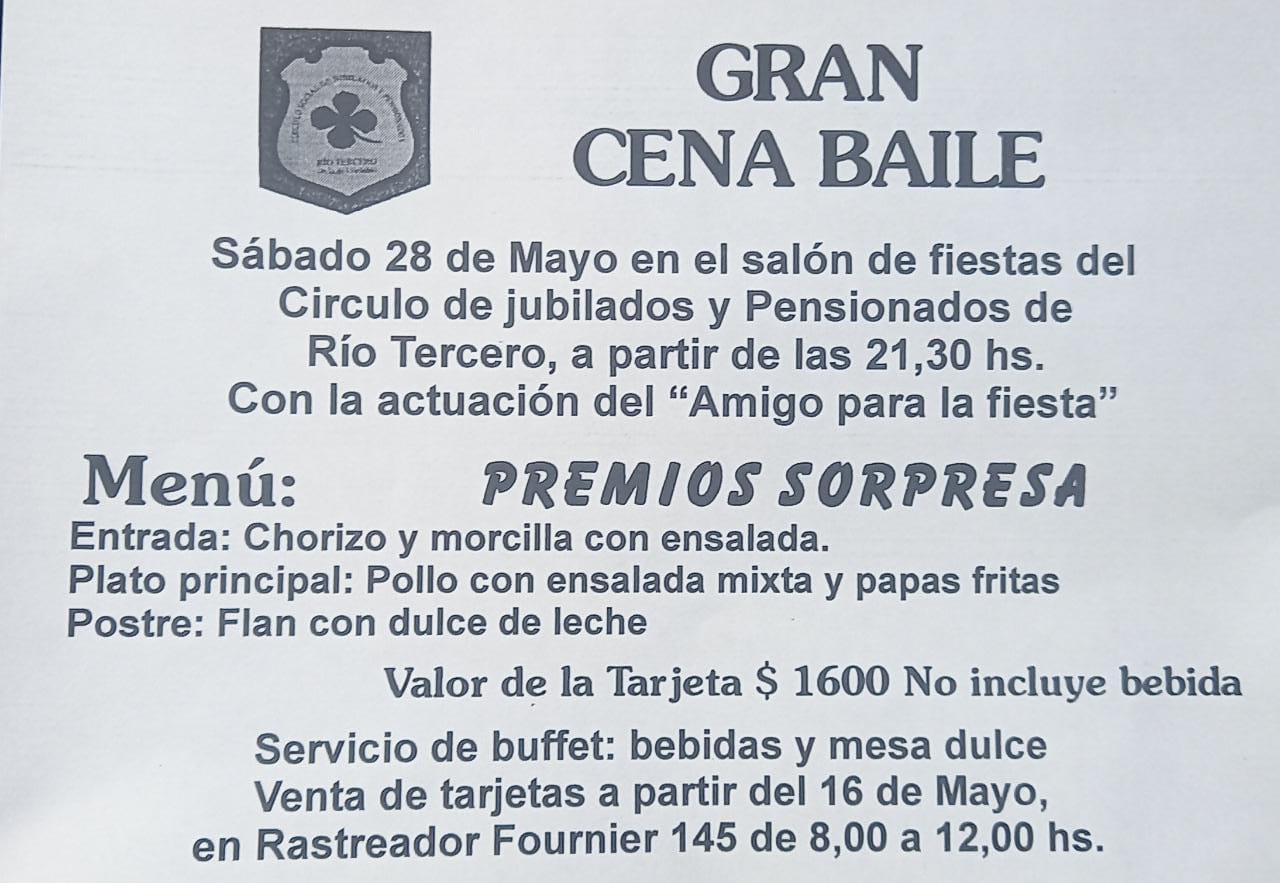 ESPACIO DEL CIRCULO DE JUBILADOS Y PENSIONADOS R&Iacute;O TERCERO JUEVES 19 DE MAYO