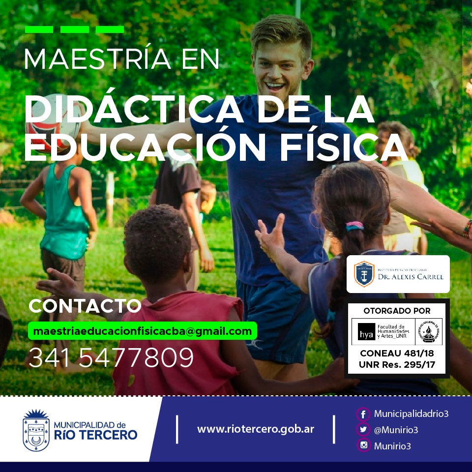 EL MUNICIPIO ABRI&Oacute; LAS INSCRIPCIONES PARA LA MAESTR&Iacute;A EN DID&Aacute;CTICA DE LA EDUCACI&Oacute;N F&Iacute;SICA