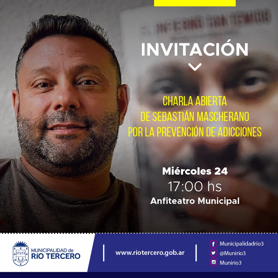 EL MUNICIPIO INVITA A PARTICIPAR DE UNA NUEVA CHARLA DE PREVENCI&Oacute;N DE ADICCIONES