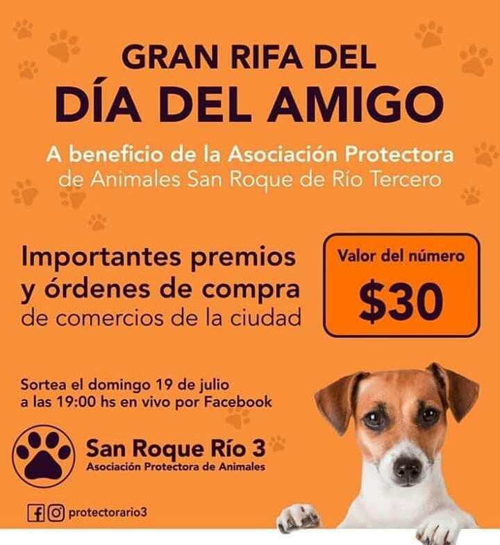 La Asociaci&oacute;n Protectora de Animales San Roque esta organizando una rifa para el D&iacute;a del Amigo