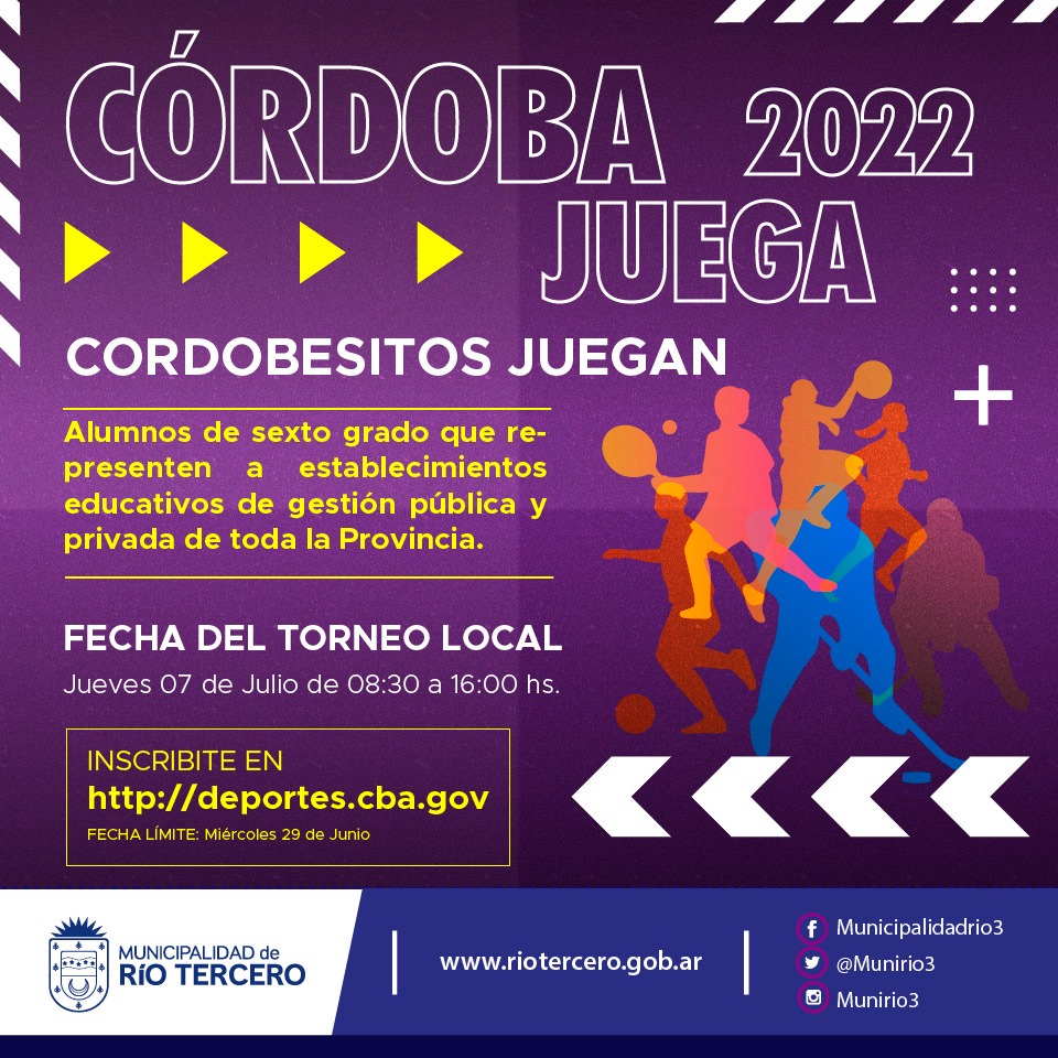 C&Oacute;RDOBA JUEGA 2022: EST&Aacute;N ABIERTAS LAS INSCRIPCIONES PARA LOS CORDOBESITOS