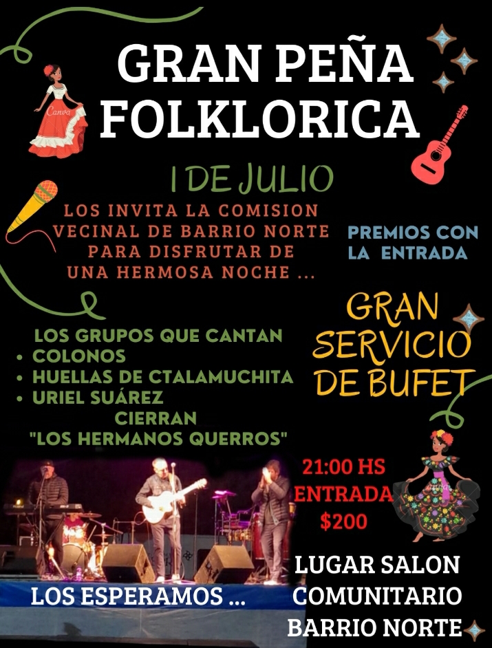 PE&Ntilde;A FOLKL&Oacute;RICA EN EL SAL&Oacute;N COMUNITARIO  DE BARRIO NORTE