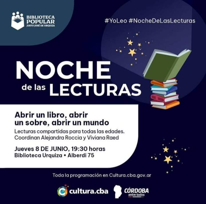 SE REALIZA ESTE JUEVES LA NOCHE DE LAS LECTURAS EN LA BIBLIOTECA JUSTO JOS&Eacute; DE URQUIZA 