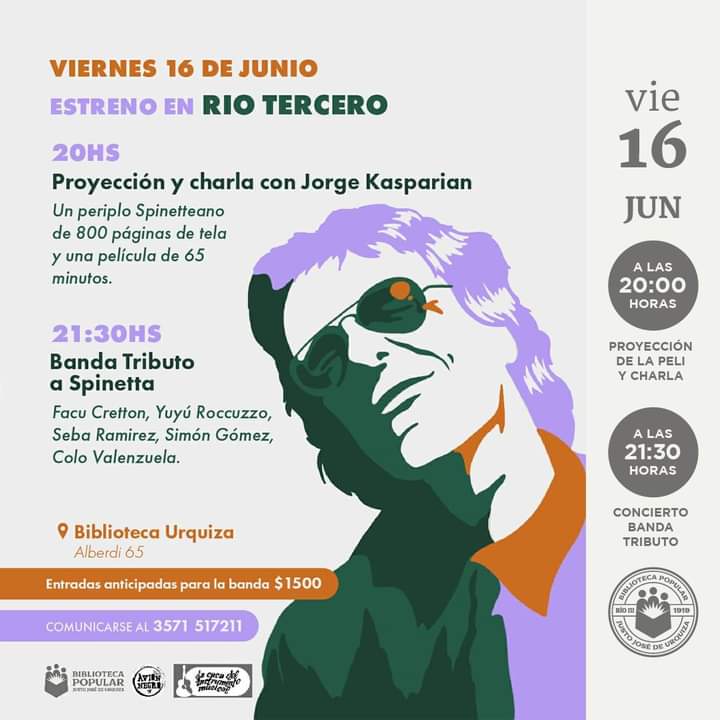 SE REALIZAR&Aacute; ESTA NOCHE EN LA BIBLIOTECA URQUIZA UN DOBLE TRIBUTO A SPINETTA