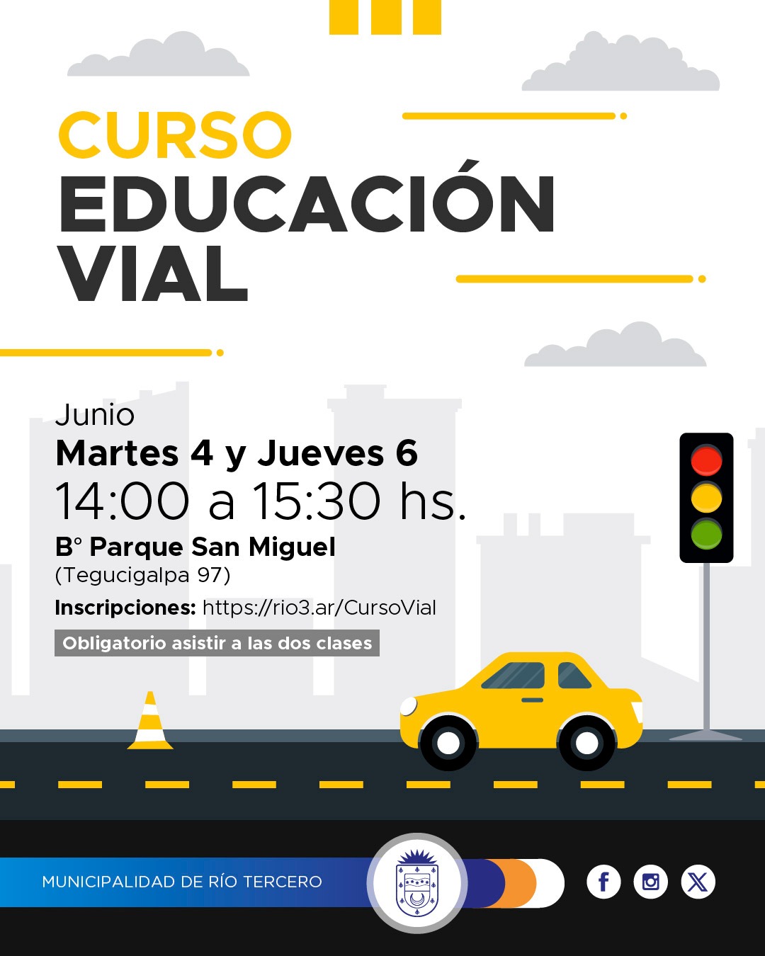 Este martes y jueves se dictará un nuevo curso de Educación Vial 