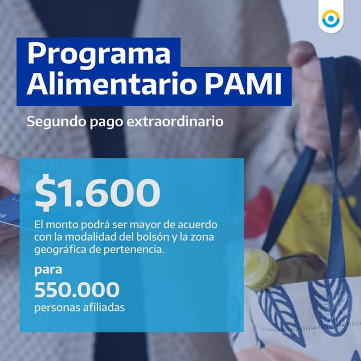 PAMI dar&aacute; un segundo bono extraordinario a jubilados y pensionados en reemplazo del Bols&oacute;n de alimentos.