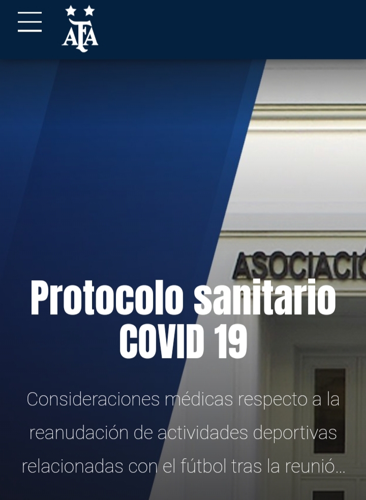 La Comisi&oacute;n M&eacute;dica de la Asociaci&oacute;n del F&uacute;tbol Argentino (AFA) defini&oacute; hoy el protocolo para el regreso a los entrenamientos