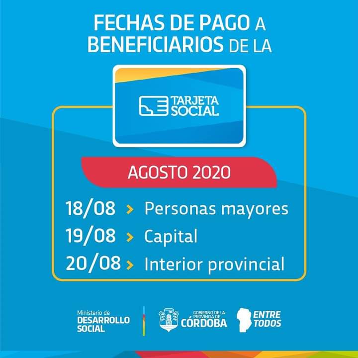 Tarjeta Social: la pr&oacute;xima semana se depositar&aacute; el monto de agosto.