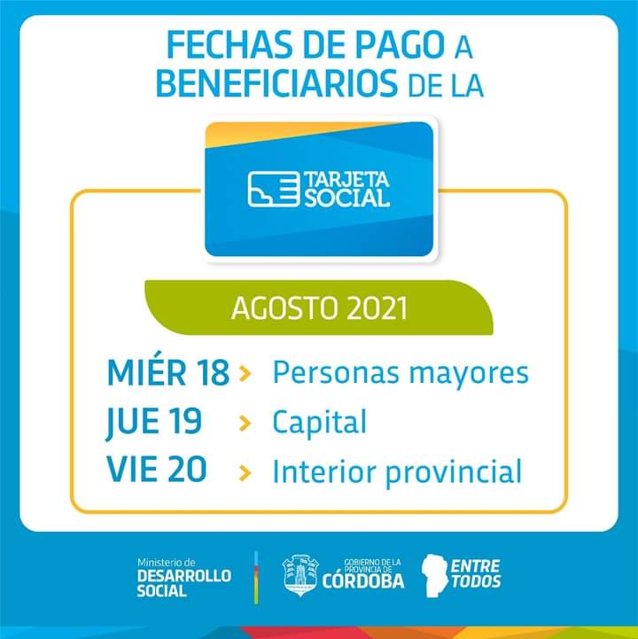 TARJETA SOCIAL: DESDE EL MI&Eacute;RCOLES SE ACREDITA EL MONTO DE AGOSTO